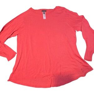Eileen Fisher asymmetrical hem tunic top in a coral color xl women’s sweater